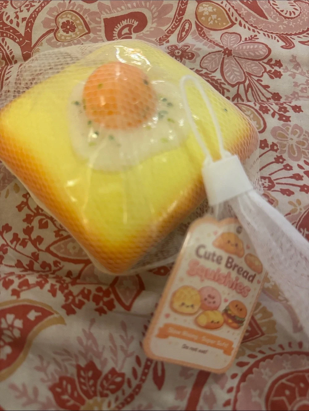 Cute Bread Squishy Toy - Yellow & Orange